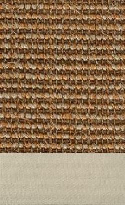 Sisal Salvador bronze 064 tæppe med kantbånd i elfenbein 003